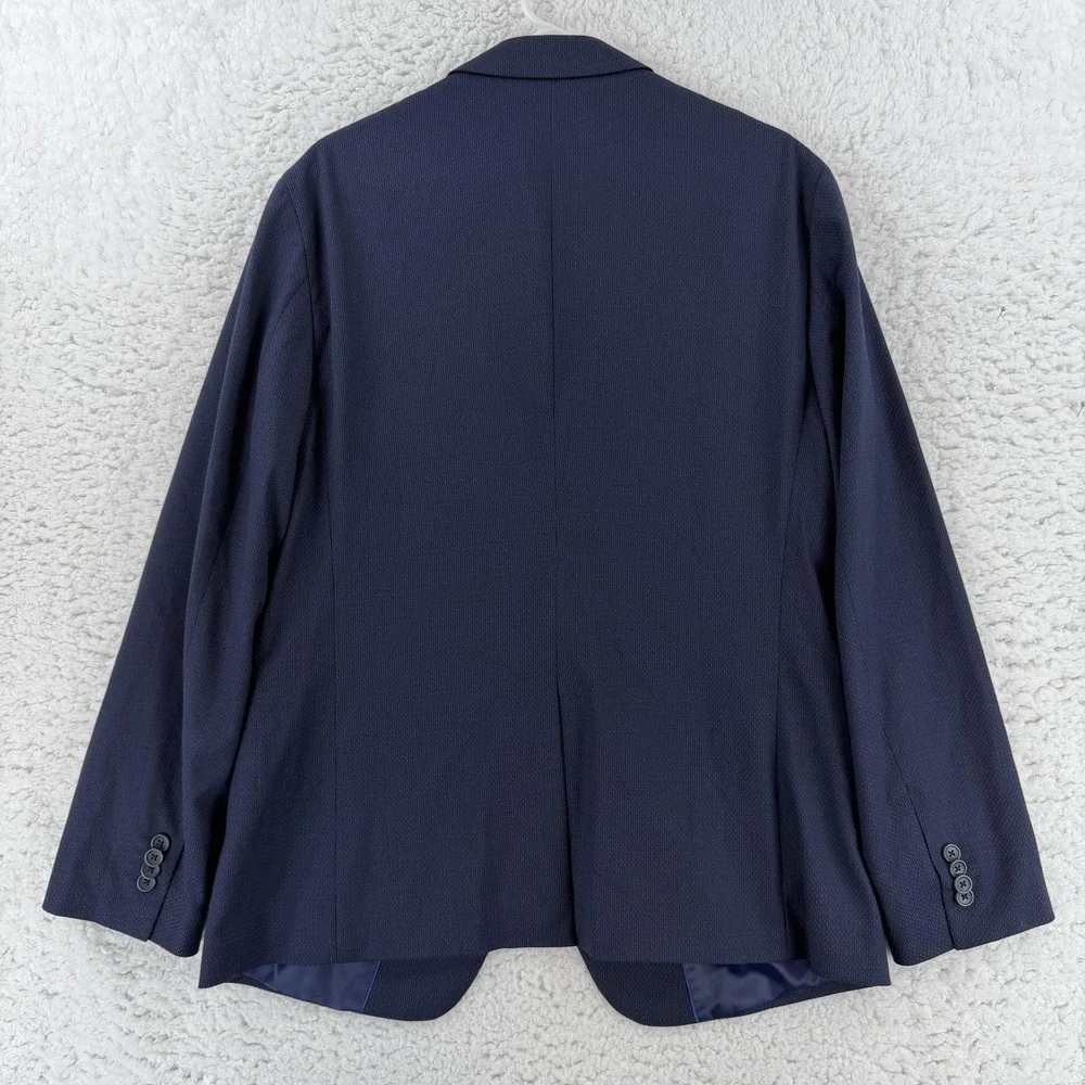 Banana Republic‎ Suit Jacket Mens 42R Blue Slim Fit Stretch Striped 2 Button